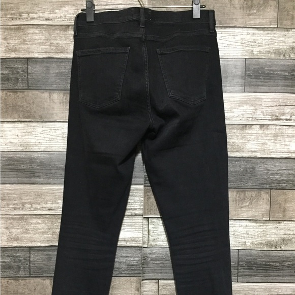 Agolde Sophie Jeans Women’s 28 Black Gray (Inseam 28) Raw Hem High Rise Stretch - Picture 7 of 10